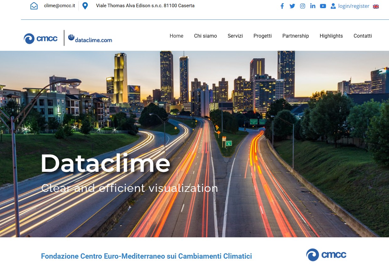Nuova piattaforma CMCC: dataclime Nuova piattaforma CMCC: dataclime
